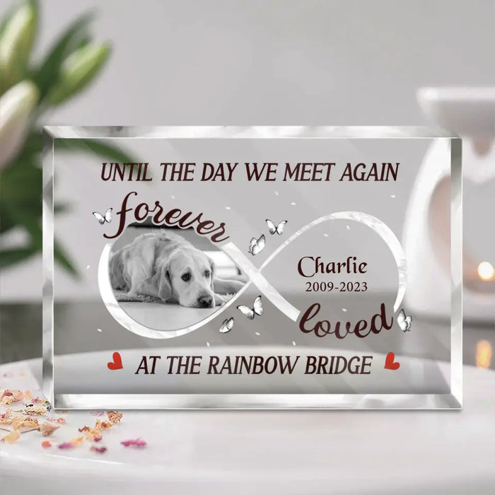 Custom Personalized Memorial Acrylic Plaque - Upload Photo - Memorial Gift Idea For Dog Owners - Until The Day We Meet Again At The Rainbow Bridge