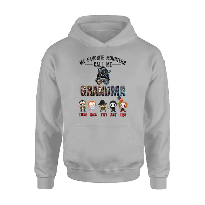 Personalized Halloween Shirt/Hoodie - Halloween Gift Idea for Halloween - Upto 5 Characters -  My Favorite Monsters Call Me Grandma