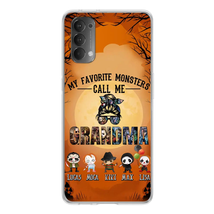 Personalized Halloween Phone Case - Halloween Gift Idea for Halloween - Upto 5 Characters - My Favorite Monsters Call Me Grandma - Case For Oppo/Xiaomi/Huawei