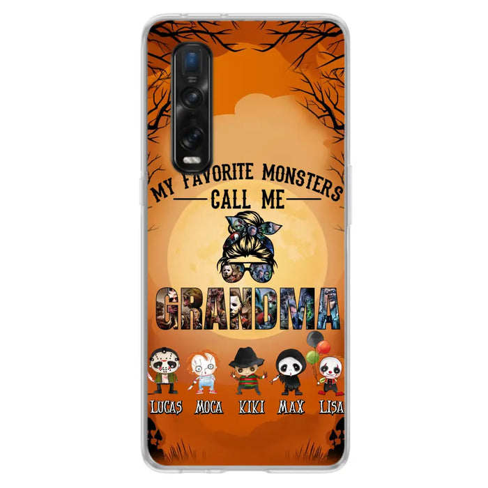 Personalized Halloween Phone Case - Halloween Gift Idea for Halloween - Upto 5 Characters - My Favorite Monsters Call Me Grandma - Case For Oppo/Xiaomi/Huawei