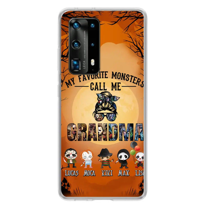 Personalized Halloween Phone Case - Halloween Gift Idea for Halloween - Upto 5 Characters - My Favorite Monsters Call Me Grandma - Case For Oppo/Xiaomi/Huawei