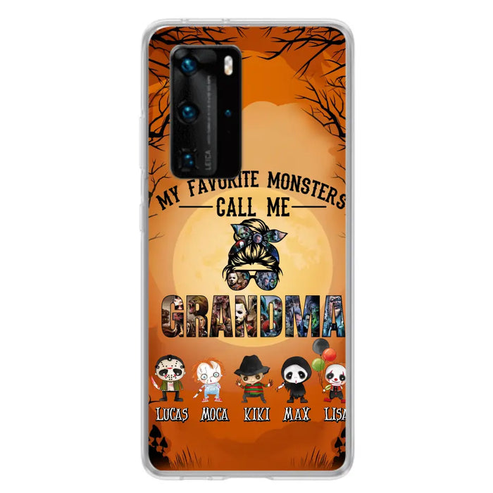 Personalized Halloween Phone Case - Halloween Gift Idea for Halloween - Upto 5 Characters - My Favorite Monsters Call Me Grandma - Case For Oppo/Xiaomi/Huawei