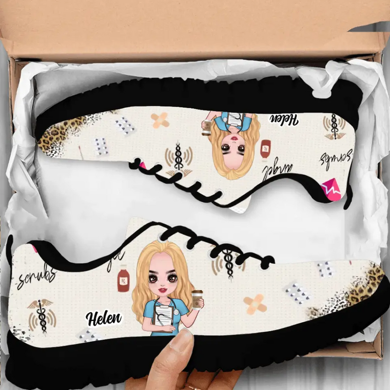 Personalized Nurse/Doctor Sneakers - Gift Idea for Nurse/Doctor/CMA/CNA/Healthcare Worker - Nurse Life