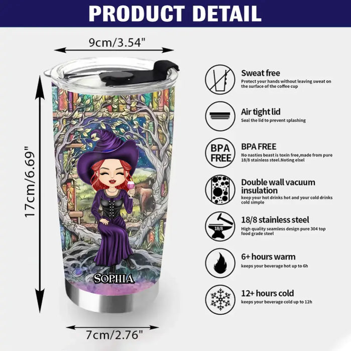 Personalized Witch Tumbler - Halloween Gift Idea For Witch Lovers/Book Lovers - In A World Full Of Bookworms Be A Book Witch
