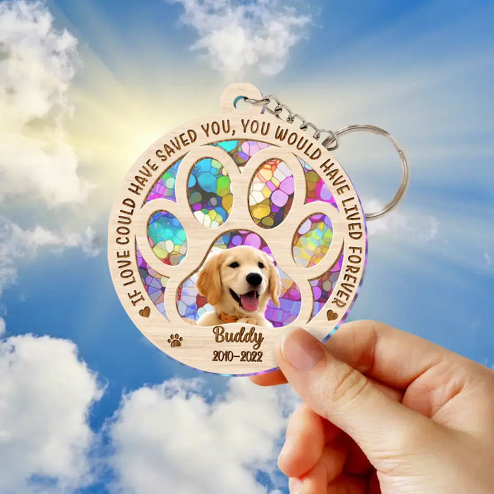 Custom Personalized Memorial Photo Acrylic Keychain - Memorial Gift Idea for Christmas/Dog Owners - If Love Could Have Saved You You Would Have Lived Forever