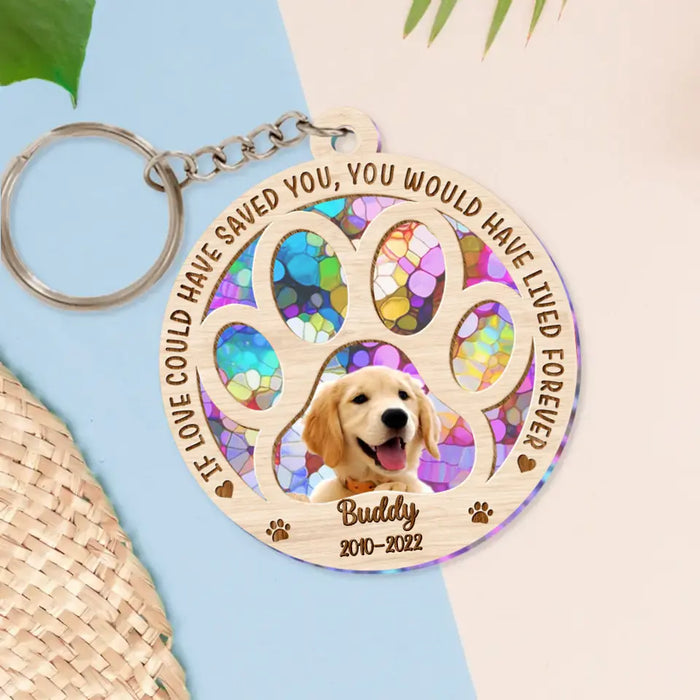 Custom Personalized Memorial Photo Acrylic Keychain - Memorial Gift Idea for Christmas/Dog Owners - If Love Could Have Saved You You Would Have Lived Forever