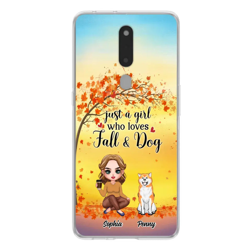 Personalized Dog Mom Phone Case - Gift Idea For Dog Lovers/Autumn Gift - Up to 4 Dogs - Just A Girl Who Loves Fall & Dogs - Case For Xiaomi/Oppo/Huawei