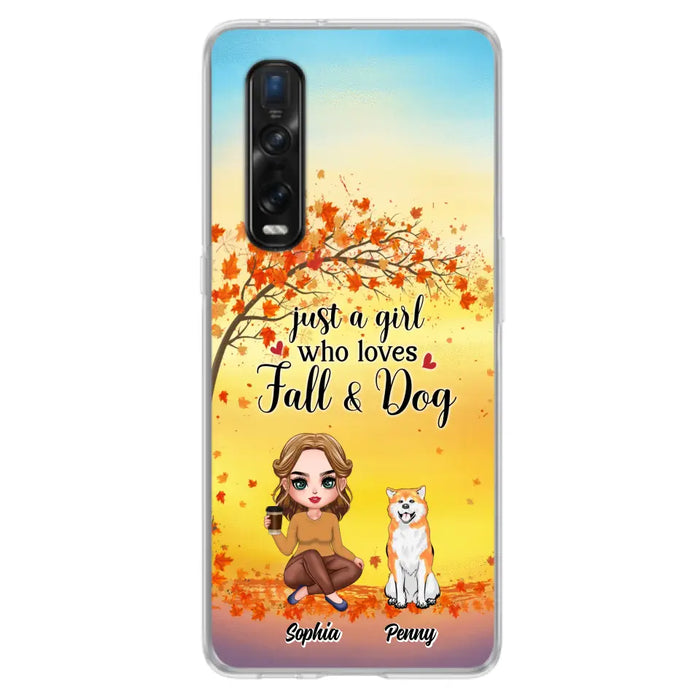 Custom Personalized Dog Mom Phone Case - Gift Idea For Dog Lovers/ Autumn Gift - Upto 4 Dogs - Just A Girl Who Loves Fall & Dogs - Case For Xiaomi/ Oppo/ Huawei