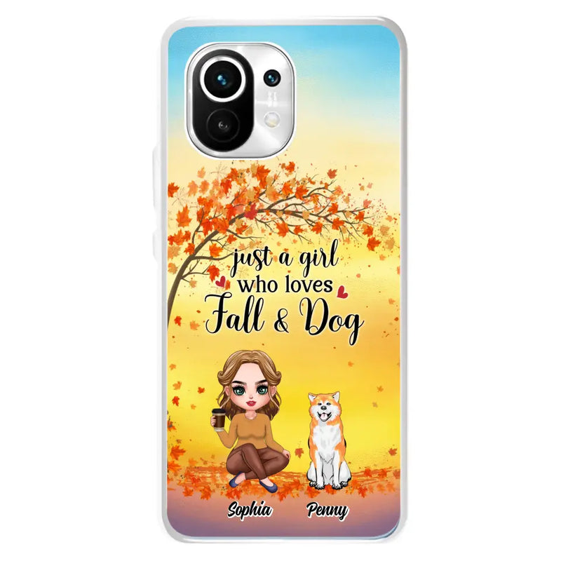 Personalized Dog Mom Phone Case - Gift Idea For Dog Lovers/Autumn Gift - Up to 4 Dogs - Just A Girl Who Loves Fall & Dogs - Case For Xiaomi/Oppo/Huawei