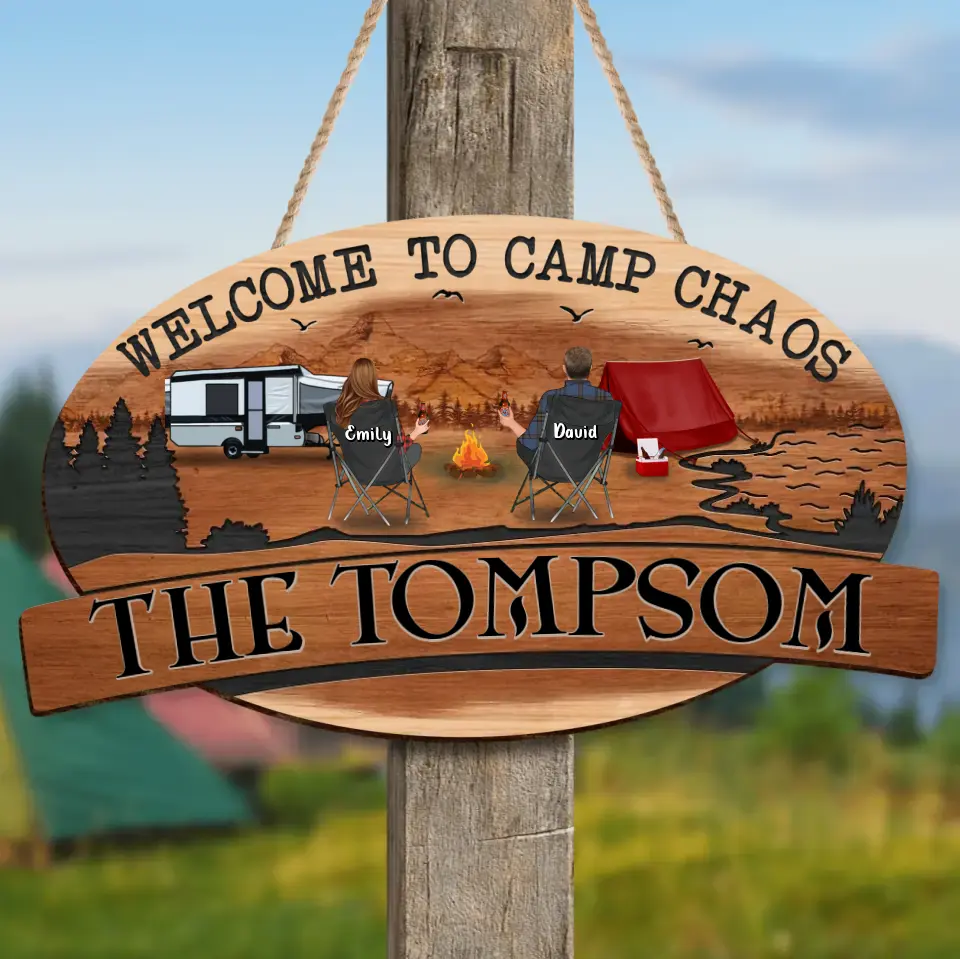 Personalized Camping Wooden Sign - Gift Idea For Couple/Family/Camping ...