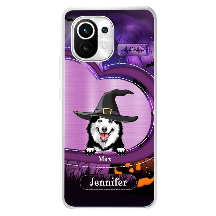 Custom Personalized Dog Halloween Phone Case - Gift Idea For Dog Lover/ Halloween - Upto 3 Dogs - Case For Xiaomi/ Oppo/ Huawei