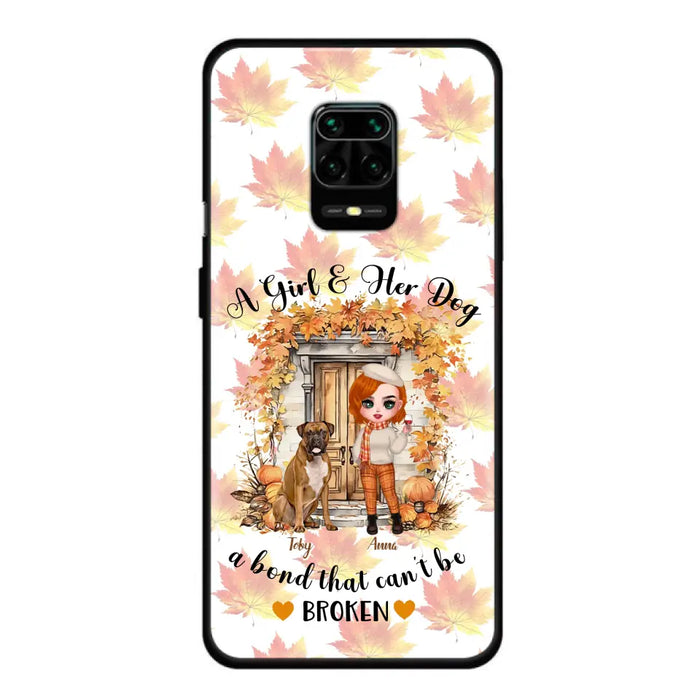 Custom Personalized Fall And Dogs Phone Case - Gift Idea for Dog Lovers - Upto 6 Dogs - A Girl & Her Dogs A Bond That Can't Be Broken - Case For Xiaomi/ Oppo/ Huawei