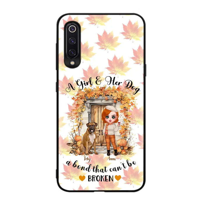 Custom Personalized Fall And Dogs Phone Case - Gift Idea for Dog Lovers - Upto 6 Dogs - A Girl & Her Dogs A Bond That Can't Be Broken - Case For Xiaomi/ Oppo/ Huawei