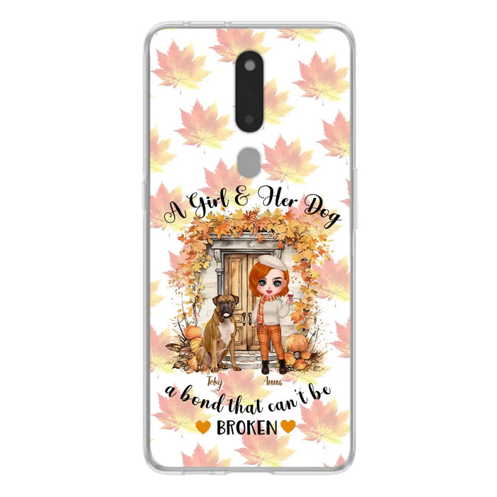 Custom Personalized Fall And Dogs Phone Case - Gift Idea for Dog Lovers - Upto 6 Dogs - A Girl & Her Dogs A Bond That Can't Be Broken - Case For Xiaomi/ Oppo/ Huawei