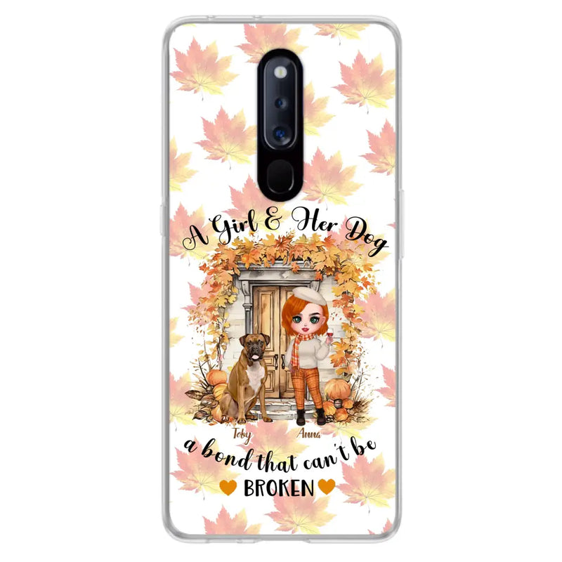 Personalized Fall And Dogs Phone Case - Gift Idea for Dog Lovers - Up to 6 Dogs - A Girl & Her Dogs A Bond That Can't Be Broken - Case For Xiaomi/ Oppo/ Huawei