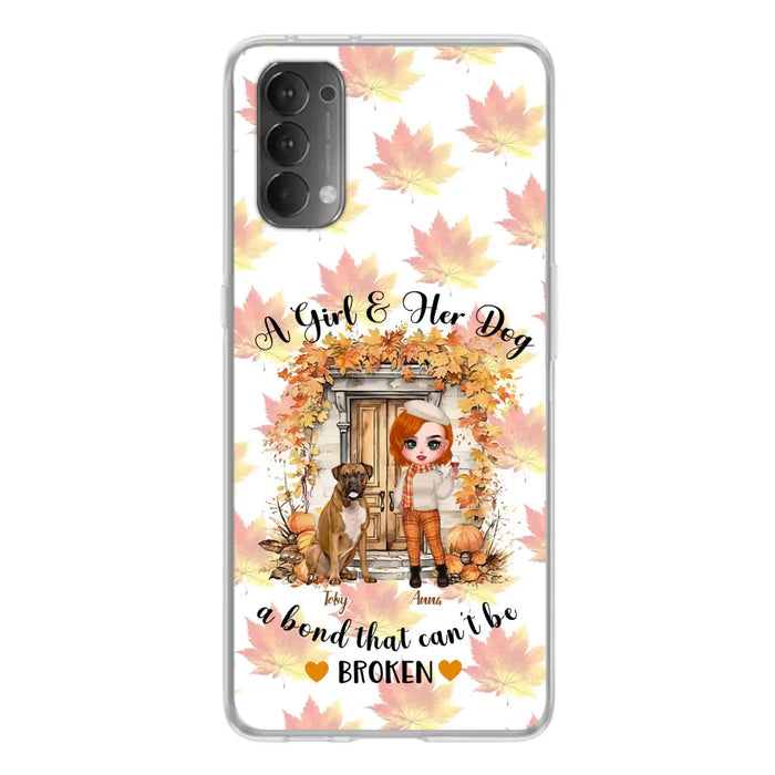 Custom Personalized Fall And Dogs Phone Case - Gift Idea for Dog Lovers - Upto 6 Dogs - A Girl & Her Dogs A Bond That Can't Be Broken - Case For Xiaomi/ Oppo/ Huawei