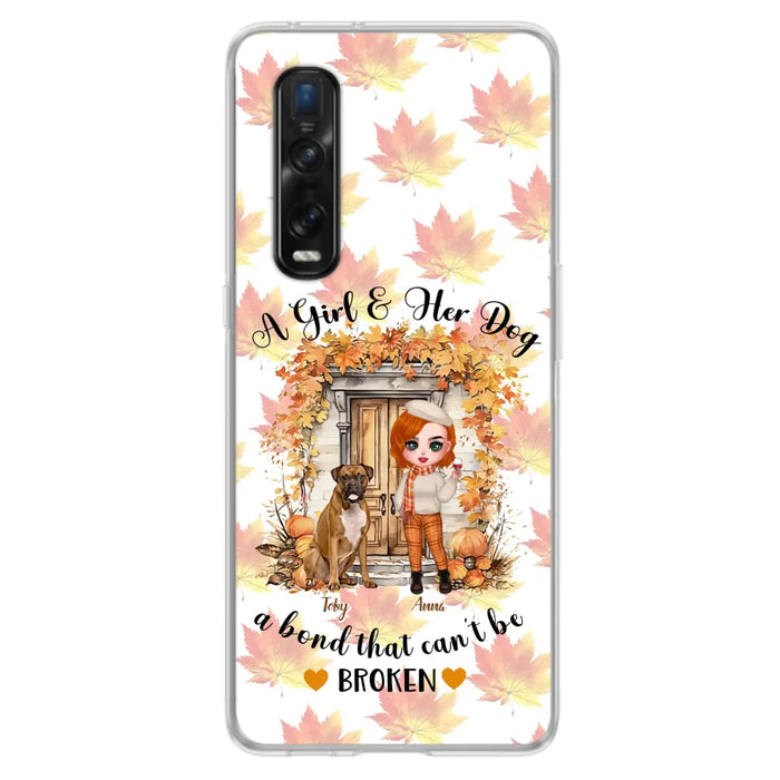 Custom Personalized Fall And Dogs Phone Case - Gift Idea for Dog Lovers - Upto 6 Dogs - A Girl & Her Dogs A Bond That Can't Be Broken - Case For Xiaomi/ Oppo/ Huawei