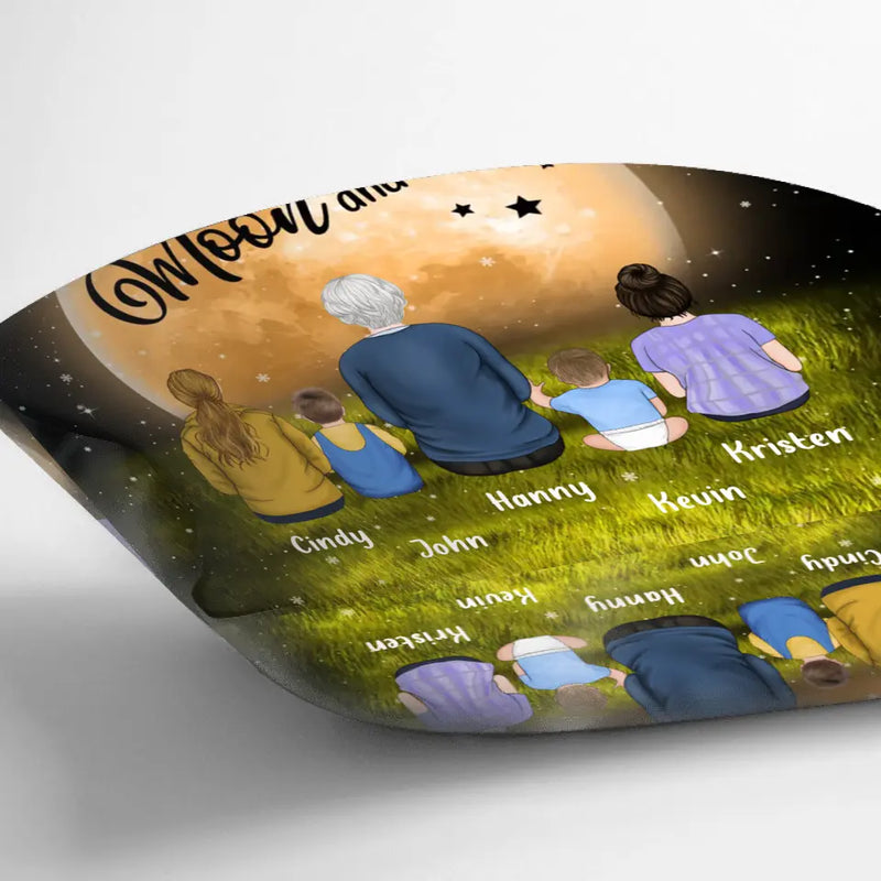 Personalized Grandma Pillow Cover - Gift Idea For Grandma - Up to 4 Children - I Love You To The Moon & Back