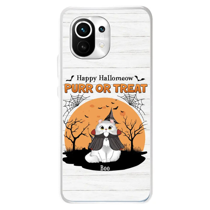 Custom Personalized Meowloween Phone Case - Up to 6 Cats - Halloween Gift Idea for Cat Lovers - Happy Hallomeow - Case for Xiaomi/Huawei/Oppo