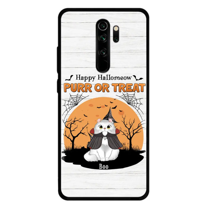 Custom Personalized Meowloween Phone Case - Up to 6 Cats - Halloween Gift Idea for Cat Lovers - Happy Hallomeow - Case for Xiaomi/Huawei/Oppo