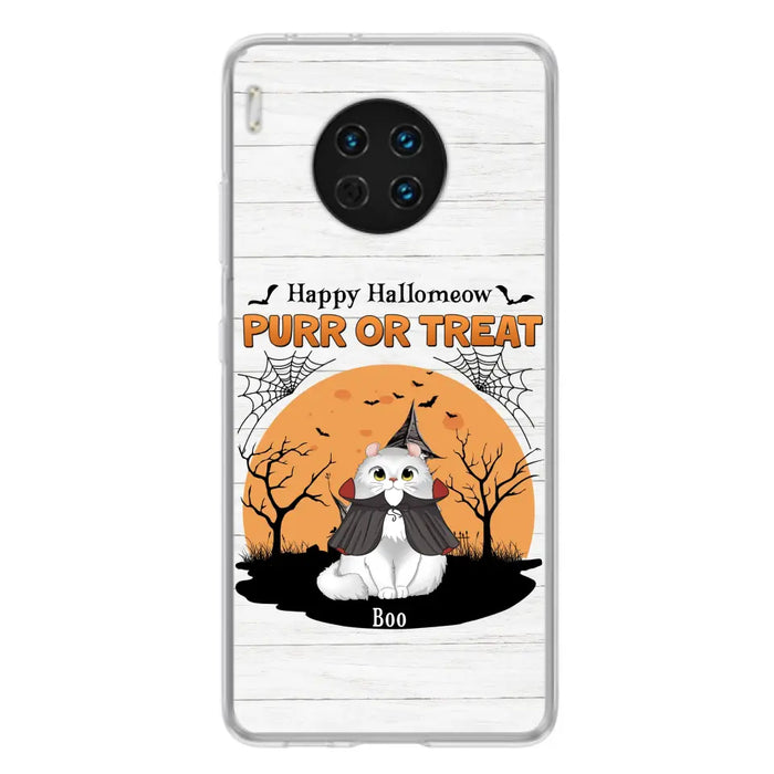 Custom Personalized Meowloween Phone Case - Up to 6 Cats - Halloween Gift Idea for Cat Lovers - Happy Hallomeow - Case for Xiaomi/Huawei/Oppo