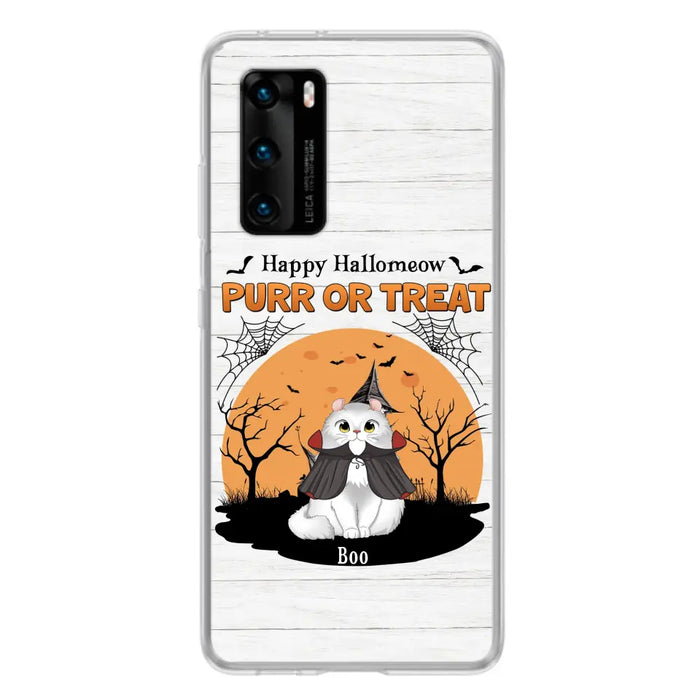 Custom Personalized Meowloween Phone Case - Up to 6 Cats - Halloween Gift Idea for Cat Lovers - Happy Hallomeow - Case for Xiaomi/Huawei/Oppo