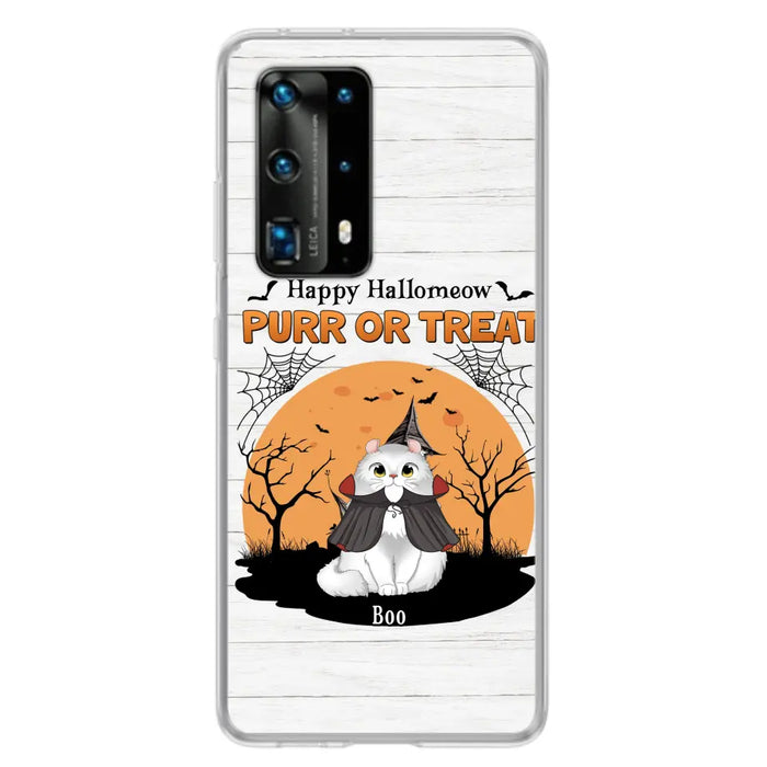 Custom Personalized Meowloween Phone Case - Up to 6 Cats - Halloween Gift Idea for Cat Lovers - Happy Hallomeow - Case for Xiaomi/Huawei/Oppo