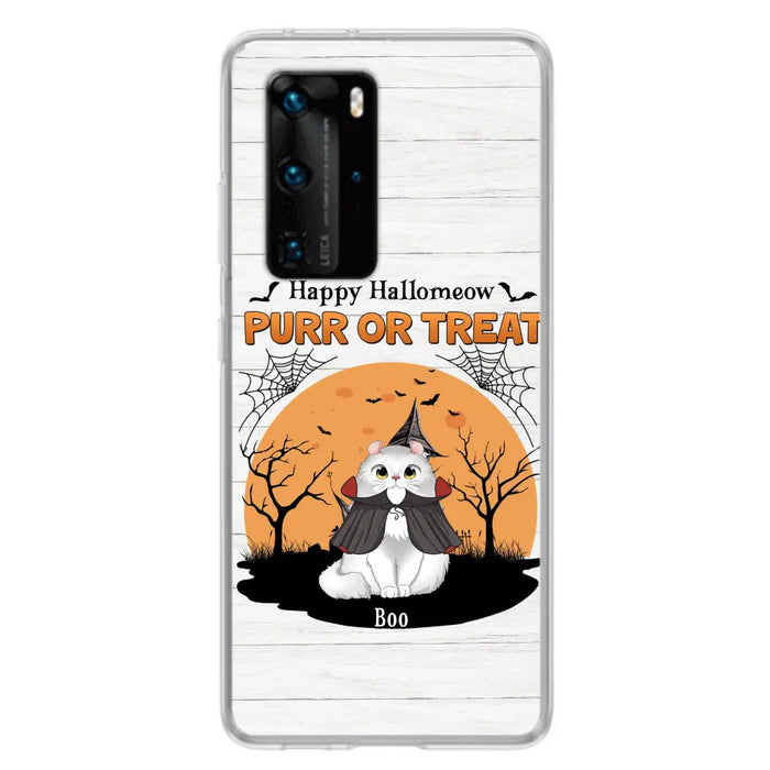 Custom Personalized Meowloween Phone Case - Up to 6 Cats - Halloween Gift Idea for Cat Lovers - Happy Hallomeow - Case for Xiaomi/Huawei/Oppo