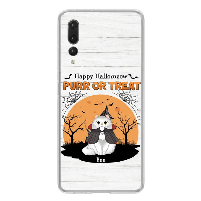 Custom Personalized Meowloween Phone Case - Up to 6 Cats - Halloween Gift Idea for Cat Lovers - Happy Hallomeow - Case for Xiaomi/Huawei/Oppo