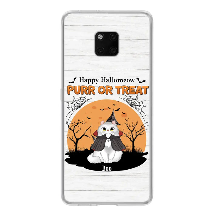 Custom Personalized Meowloween Phone Case - Up to 6 Cats - Halloween Gift Idea for Cat Lovers - Happy Hallomeow - Case for Xiaomi/Huawei/Oppo