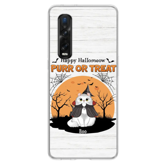 Custom Personalized Meowloween Phone Case - Up to 6 Cats - Halloween Gift Idea for Cat Lovers - Happy Hallomeow - Case for Xiaomi/Huawei/Oppo