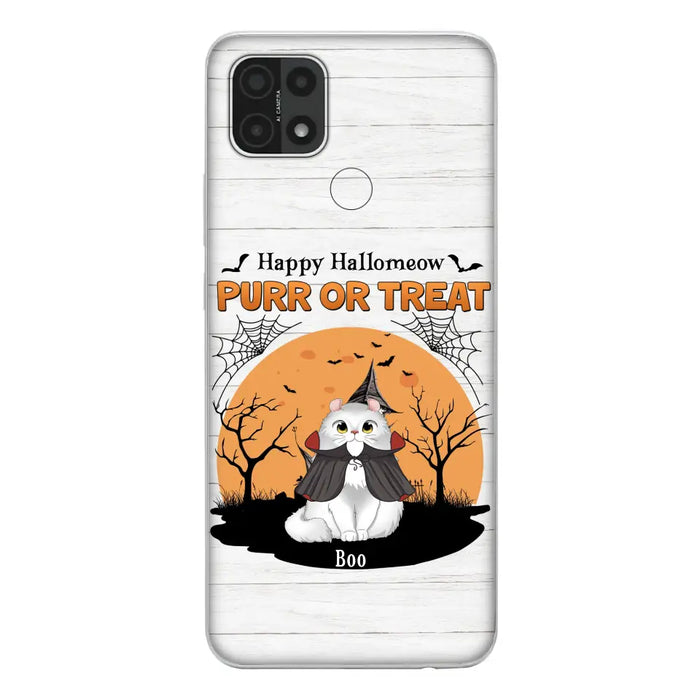 Custom Personalized Meowloween Phone Case - Up to 6 Cats - Halloween Gift Idea for Cat Lovers - Happy Hallomeow - Case for Xiaomi/Huawei/Oppo