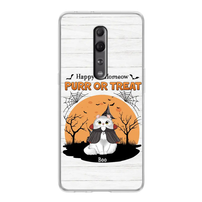 Custom Personalized Meowloween Phone Case - Up to 6 Cats - Halloween Gift Idea for Cat Lovers - Happy Hallomeow - Case for Xiaomi/Huawei/Oppo