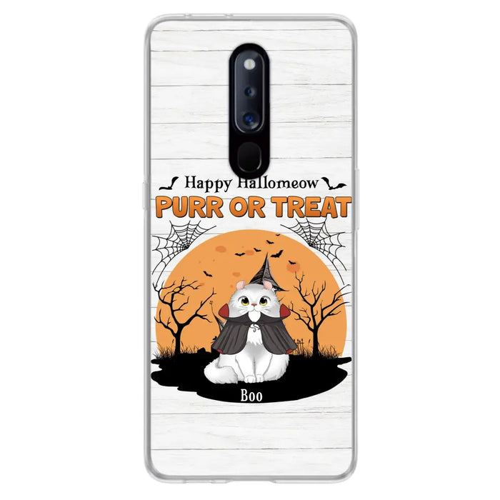 Custom Personalized Meowloween Phone Case - Up to 6 Cats - Halloween Gift Idea for Cat Lovers - Happy Hallomeow - Case for Xiaomi/Huawei/Oppo