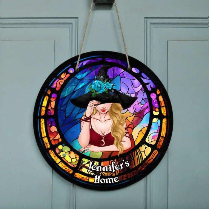 Personalized Witch Circle Door Sign - Gift Idea For Halloween/Wicca Decor/Pagan Decor/ Witch Lovers