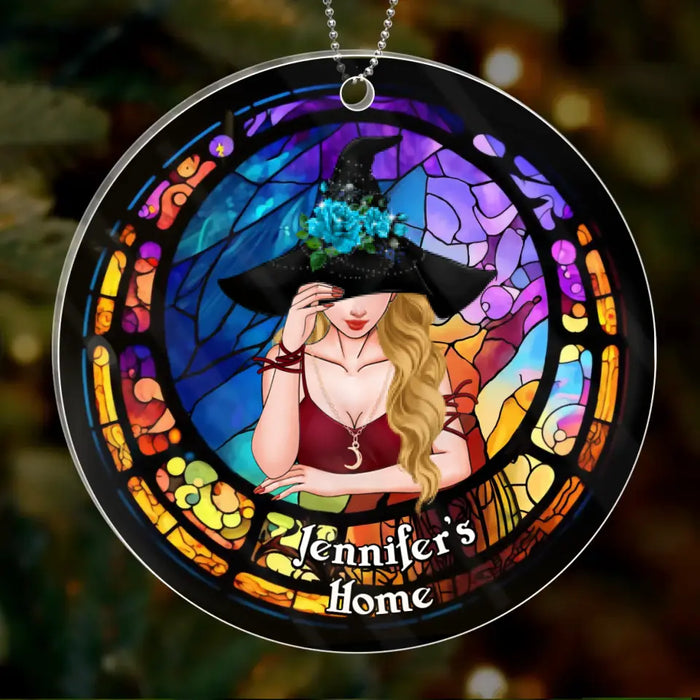 Personalized Witch Circle Acrylic Ornament - Gift Idea For Halloween/Witch Lovers