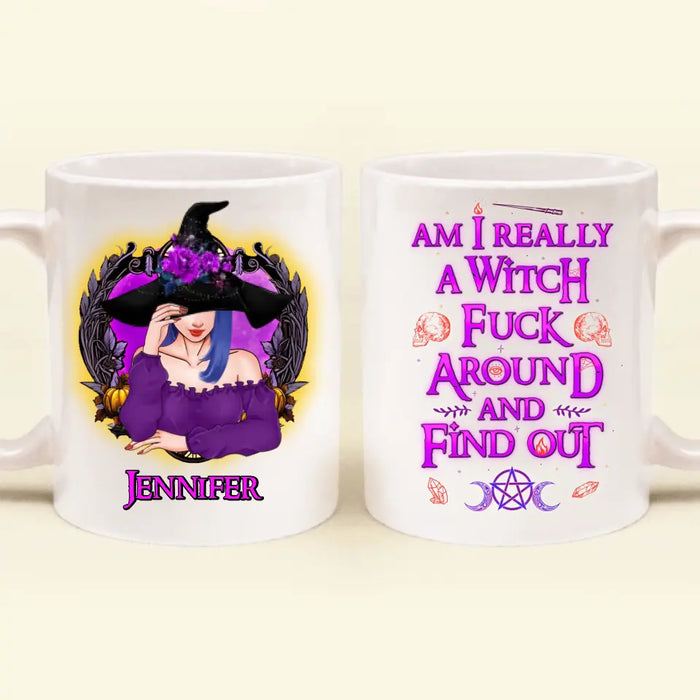 Custom Personalized Witch Coffee Mug - Halloween Gift Idea - Am I Really A Witch