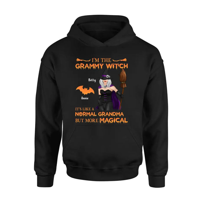 I'm The Grammy Witch It's Like A Normal Grandma But More Magical - Personalized Witch Unisex T-shirt/ Long Sleeve/ Sweatshirt/ Hoodie - Gift Idea For Halloween/ Witch/ Grandma with up to 5 Kids