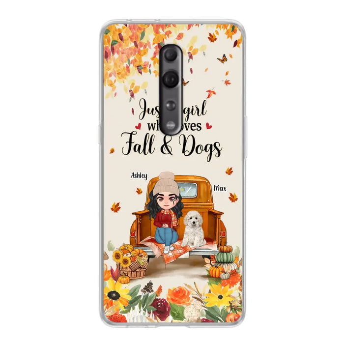 Custom Personalized Dog Mom Autumn Phone Case - Gift Idea For Dog Lovers - Upto 5 Dogs - Case For Xiaomi/ Oppo/ Huawei - Just A Girl Who Loves Fall & Dogs