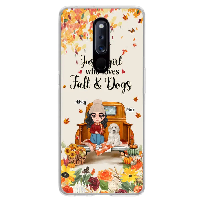 Custom Personalized Dog Mom Autumn Phone Case - Gift Idea For Dog Lovers - Upto 5 Dogs - Case For Xiaomi/ Oppo/ Huawei - Just A Girl Who Loves Fall & Dogs