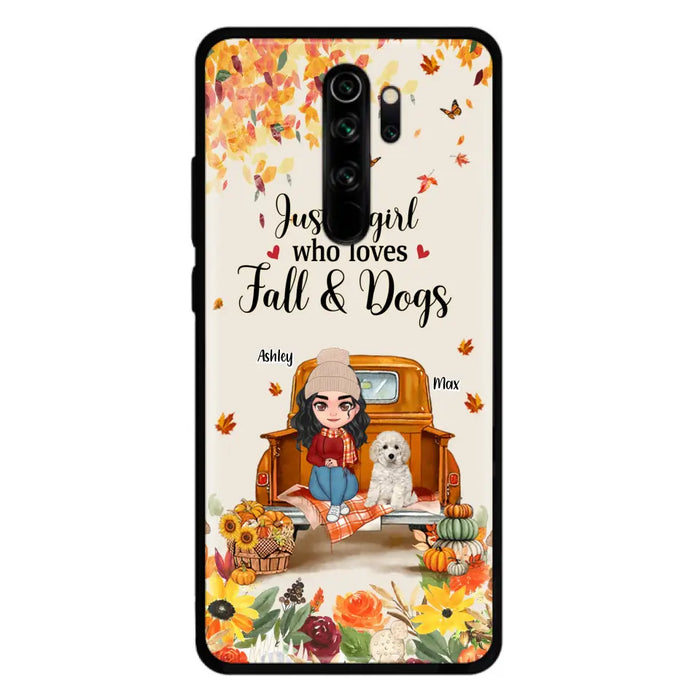 Custom Personalized Dog Mom Autumn Phone Case - Gift Idea For Dog Lovers - Upto 5 Dogs - Case For Xiaomi/ Oppo/ Huawei - Just A Girl Who Loves Fall & Dogs