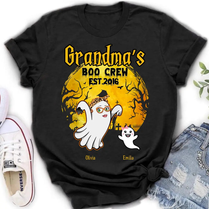 Custom Personalized Grandma Shirt/Hoodie - Halloween Gift For Grandma - Upto 7 Kids - Grandma's Boo Crew