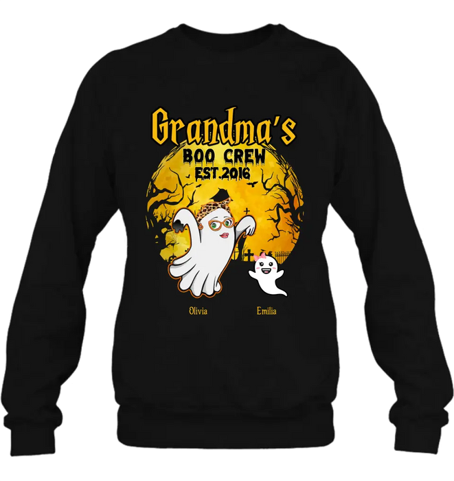 Custom Personalized Grandma Shirt/Hoodie - Halloween Gift For Grandma - Upto 7 Kids - Grandma's Boo Crew