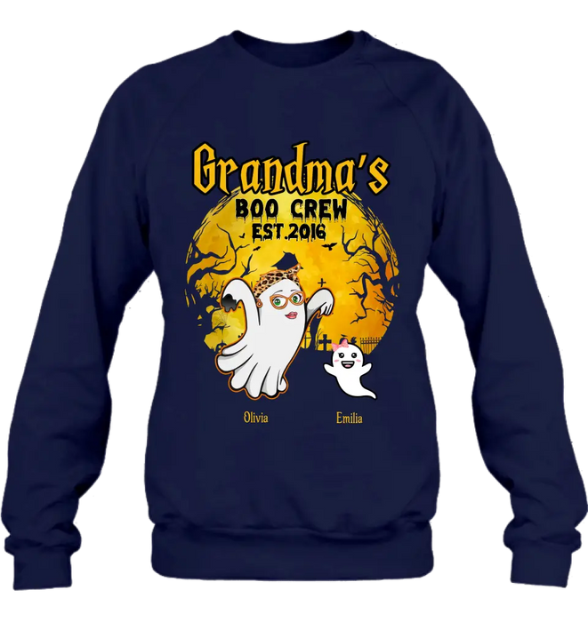 Custom Personalized Grandma Shirt/Hoodie - Halloween Gift For Grandma - Upto 7 Kids - Grandma's Boo Crew