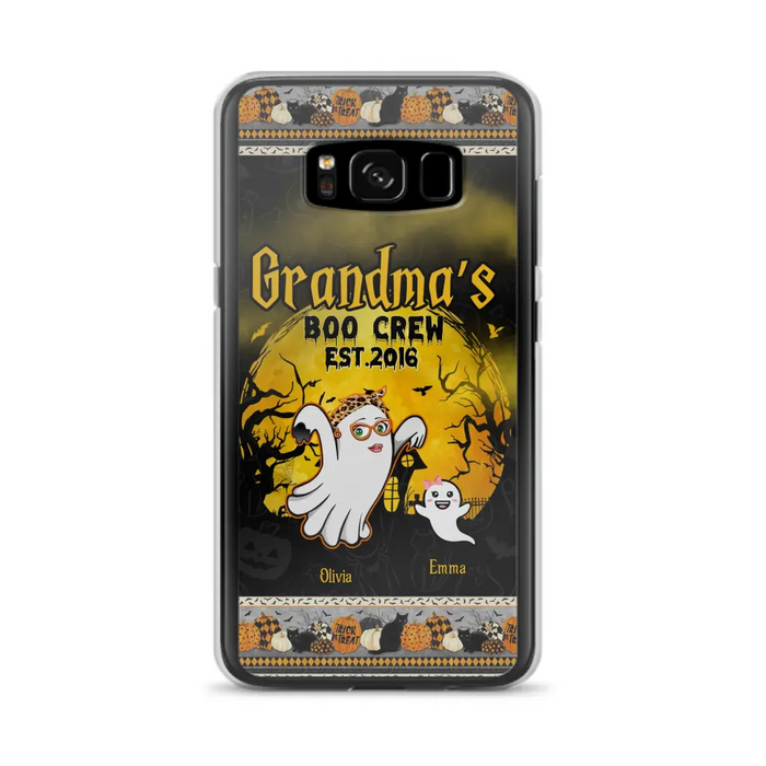 Custom Personalized Grandma Phone Case - Halloween Gift For Grandma - Upto 7 Kids - Grandma's Boo Crew - Case For iPhone/ Samsung