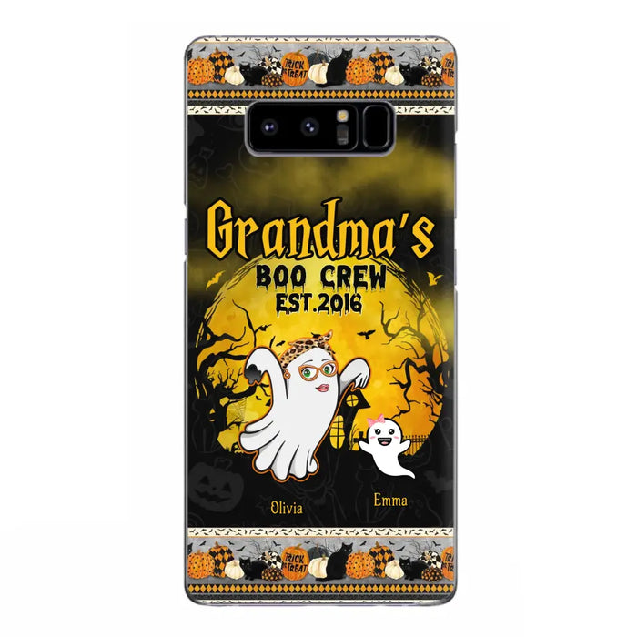 Custom Personalized Grandma Phone Case - Halloween Gift For Grandma - Upto 7 Kids - Grandma's Boo Crew - Case For iPhone/ Samsung