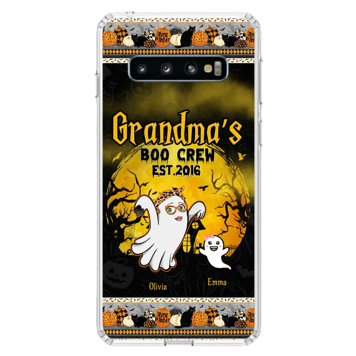 Custom Personalized Grandma Phone Case - Halloween Gift For Grandma - Upto 7 Kids - Grandma's Boo Crew - Case For iPhone/ Samsung