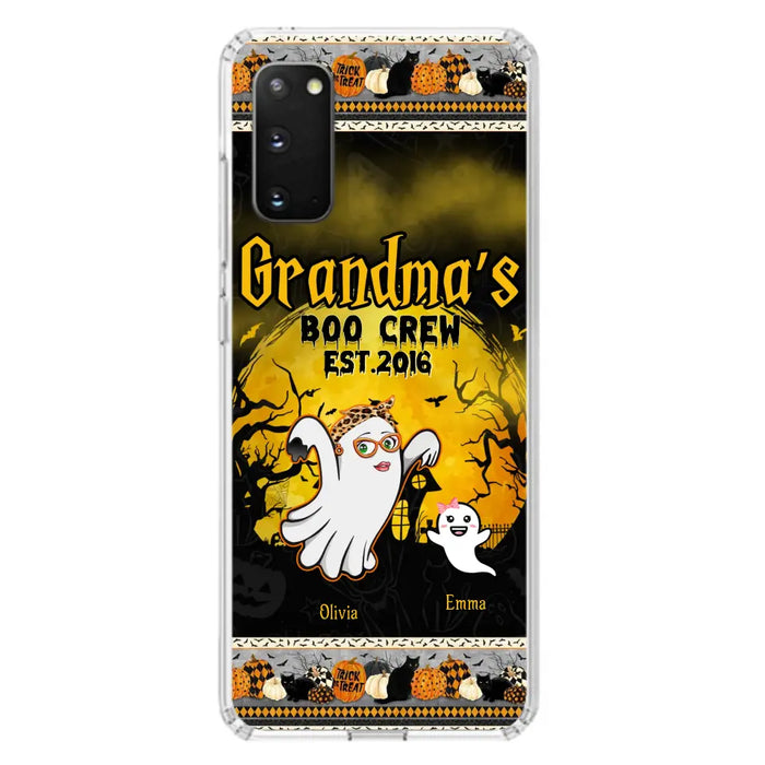 Custom Personalized Grandma Phone Case - Halloween Gift For Grandma - Upto 7 Kids - Grandma's Boo Crew - Case For iPhone/ Samsung