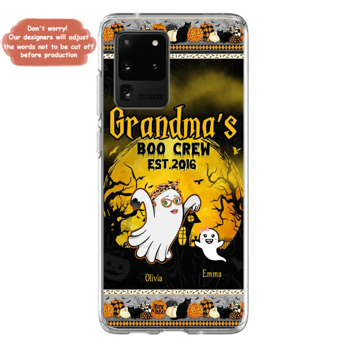 Custom Personalized Grandma Phone Case - Halloween Gift For Grandma - Upto 7 Kids - Grandma's Boo Crew - Case For iPhone/ Samsung