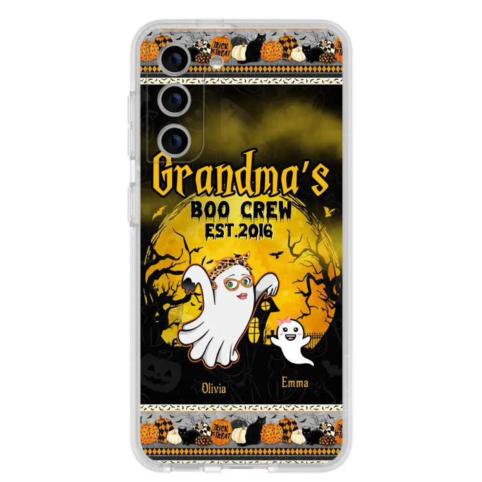 Custom Personalized Grandma Phone Case - Halloween Gift For Grandma - Upto 7 Kids - Grandma's Boo Crew - Case For iPhone/ Samsung